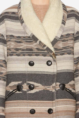 Abrigo Dorcas de lana con estampado gráfico