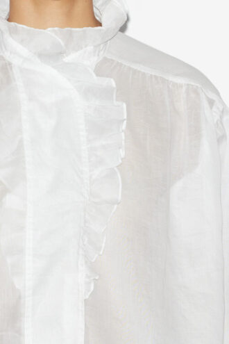 Blusa con volantes Pamiala en voile de algodón liso