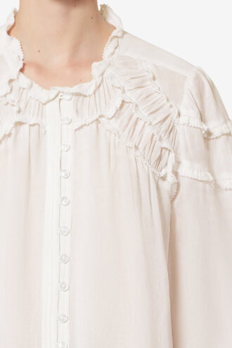 Blusa de algodón fruncida Christa Blusa de algodón fruncida Christa