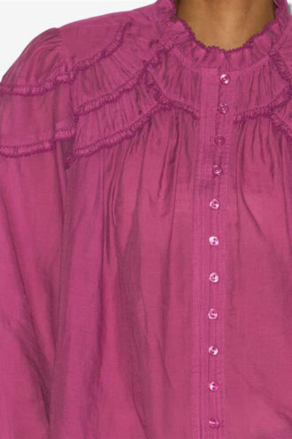Blusa de algodón fruncida Christa Blusa de algodón fruncida Christa