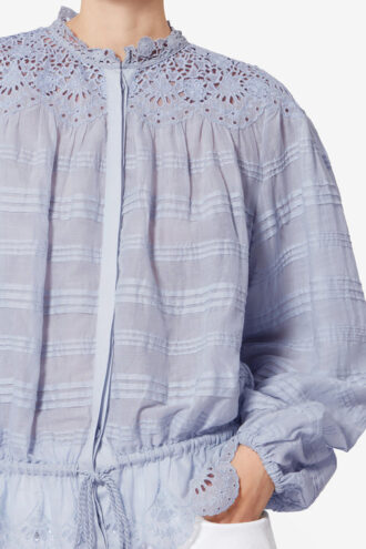 Blusa de algodón y encaje floral Polly Blusa de algodón y encaje floral Polly