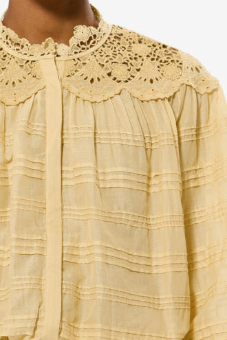 Blusa de algodón y encaje floral Polly Blusa de algodón y encaje floral Polly
