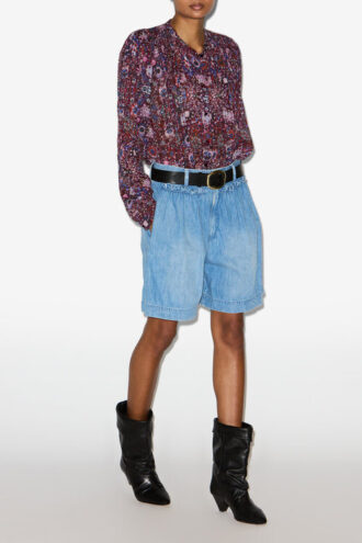Blusa de crepé estampada Noeline Blusa de crepé estampada Noeline