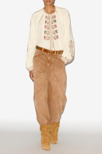 Blusa de gasa bordada Lynne