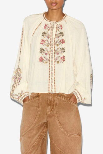 Blusa de gasa bordada Lynne