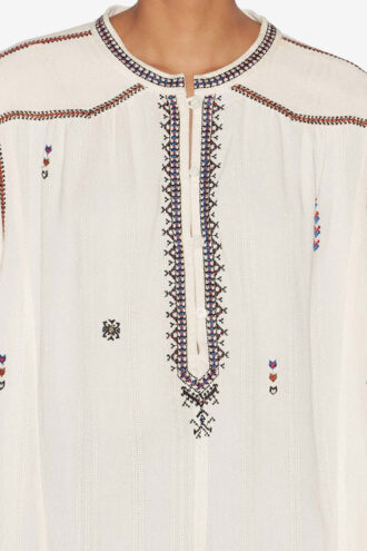 Blusa de gasa bordada Pelson