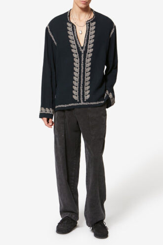 Blusa de gasa de algodón bordada Cizalie