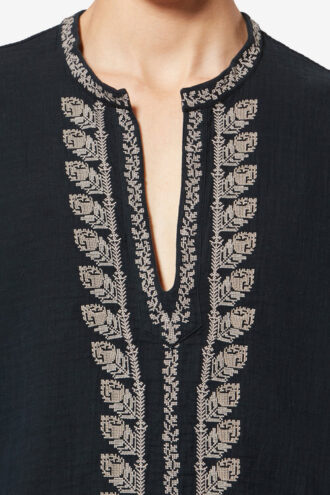 Blusa de gasa de algodón bordada Cizalie