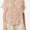 Blusa de muselina estampada de manga corta Neslya Blusa de muselina estampada de manga corta Neslya