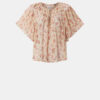 Blusa de muselina estampada de manga corta Neslya Blusa de muselina estampada de manga corta Neslya