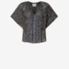 Blusa de muselina estampada de manga corta Neslya Blusa de muselina estampada de manga corta Neslya