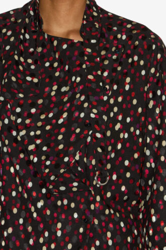 Blusa de seda con estampado de lunares Emany Blusa de seda con estampado de lunares Emany