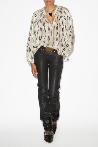 Blusa de seda con estampado gráfico Syra