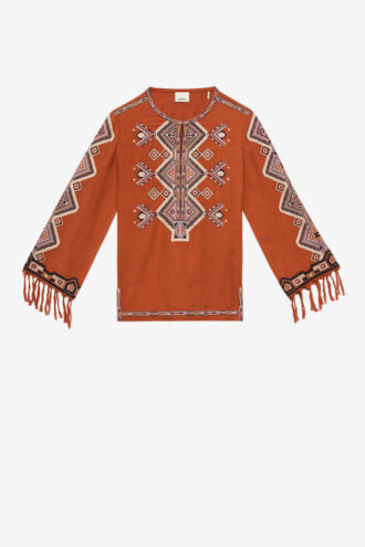 Blusa de seda Matka bordada Zelda Blusa de seda Matka bordada Zelda