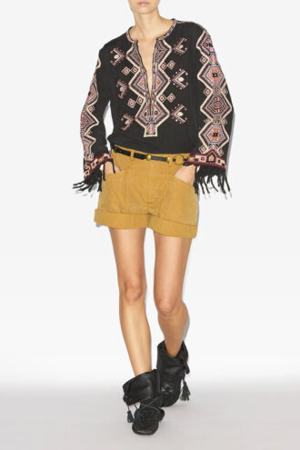 Blusa de seda Matka bordada Zelda Blusa de seda Matka bordada Zelda