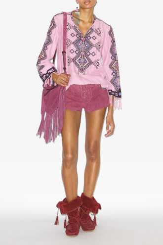 Blusa de seda Matka bordada Zelda Blusa de seda Matka bordada Zelda