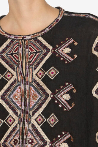 Blusa de seda Matka bordada Zelda Blusa de seda Matka bordada Zelda
