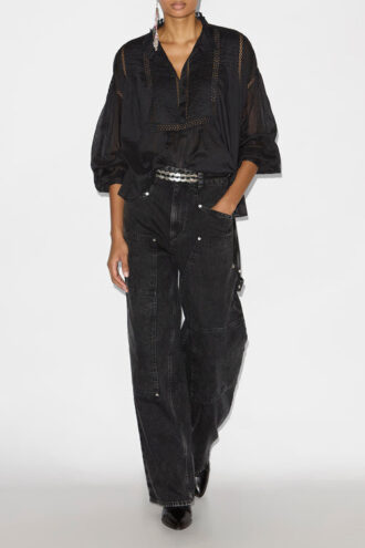 Blusa de voile de algodón Disia