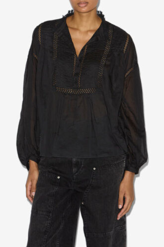 Blusa de voile de algodón Disia