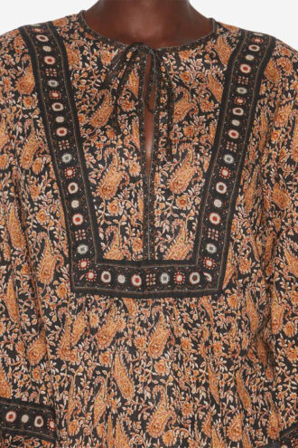 Blusa de voile de algodón estampada Gayle