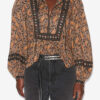 Blusa de voile de algodón estampada Gayle Blusa de voile de algodón estampada Gayle