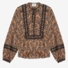 Blusa de voile de algodón estampada Gayle Blusa de voile de algodón estampada Gayle