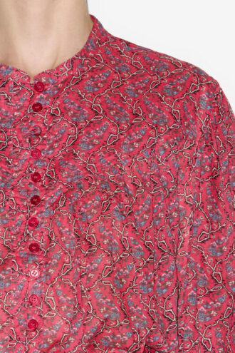 Blusa de voile de algodón estampada Salika