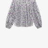 Blusa de voile de algodón estampada y fruncida Salika Blusa de voile de algodón estampada y fruncida Salika