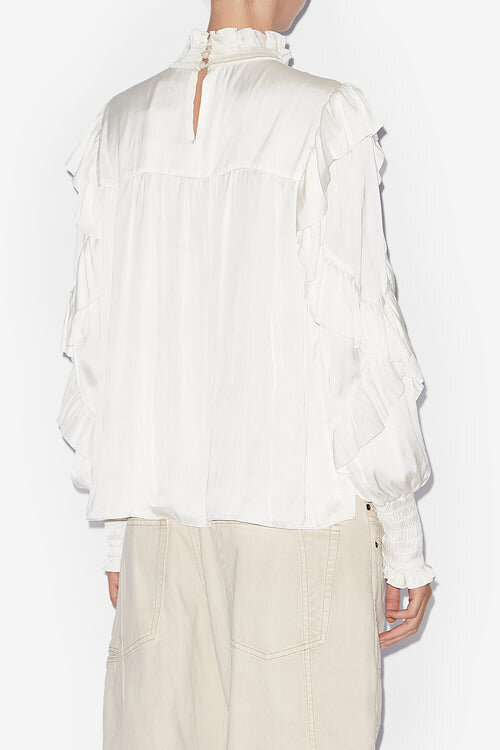 Blusa fluida Seila con encaje y volantes Blusa fluida Seila con encaje y volantes