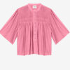 Blusa fruncida Destiny en voile de algodón liso Blusa fruncida Destiny en voile de algodón liso