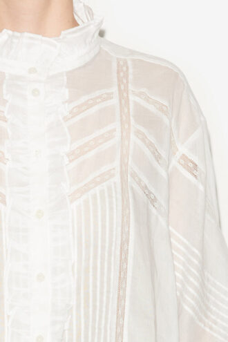 Blusa Gaia de voile de algodón liso Blusa Gaia de voile de algodón liso