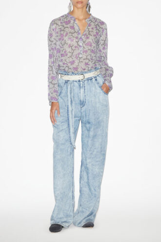 Blusa María de voile de algodón estampado