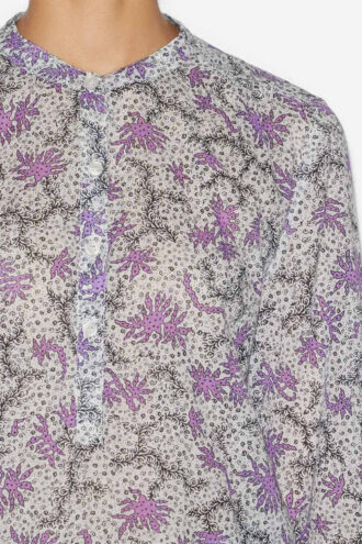 Blusa María de voile de algodón estampado