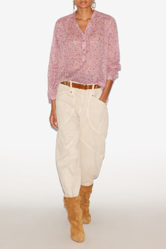 Blusa Maria de voile de algodón estampado