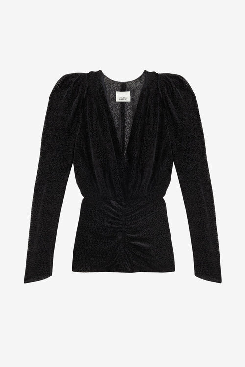 Blusa Marlin en terciopelo quemado Blusa Marlin en terciopelo quemado