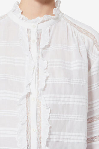 Blusa Peline de algodón y encaje floral Blusa Peline de algodón y encaje floral