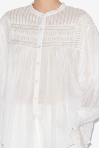 Blusa Plalia de voile de algodón fruncido Blusa Plalia de voile de algodón fruncido