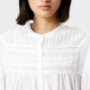 Blusa Plalia de voile de algodón liso fruncido Blusa Plalia de voile de algodón liso fruncido