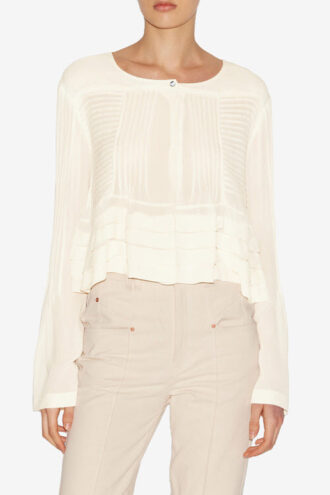 Blusa plisada de crepé Carolia
