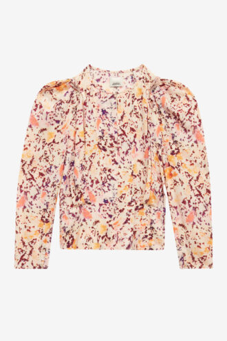 Blusa plisada Zarga de seda estampada Blusa plisada Zarga de seda estampada