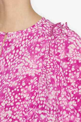 Blusa plisada Zarga de seda estampada Blusa plisada Zarga de seda estampada