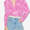Blusa plisada Zarga de seda estampada Blusa plisada Zarga de seda estampada