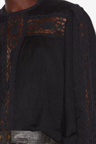 Blusa Valmira de mezcla de algodón y lino