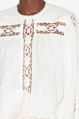 Blusa Valmira de mezcla de algodón y lino