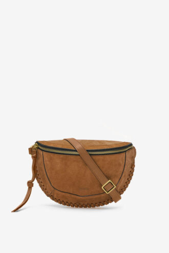 Bolso Banana Skano en piel de becerro ante color coñac