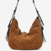 Bolso Bolton Hobo Vintage de piel de ante Bolso Bolton Hobo Vintage de piel de ante