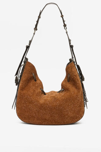 Bolso Bolton Hobo Vintage de piel de ante
