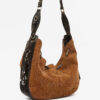 Bolso Bolton Hobo Vintage de piel de ante Bolso Bolton Hobo Vintage de piel de ante