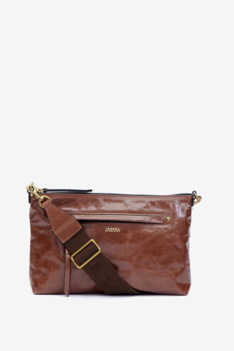 Bolso de hombro Nessah en piel brillante