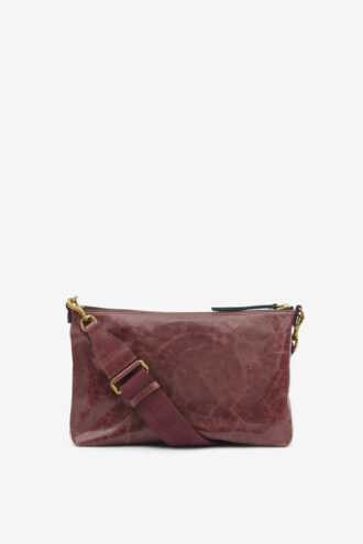 Bolso de hombro Nessah en piel brillante